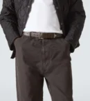 Brown Leather Belt with Silver Buckle