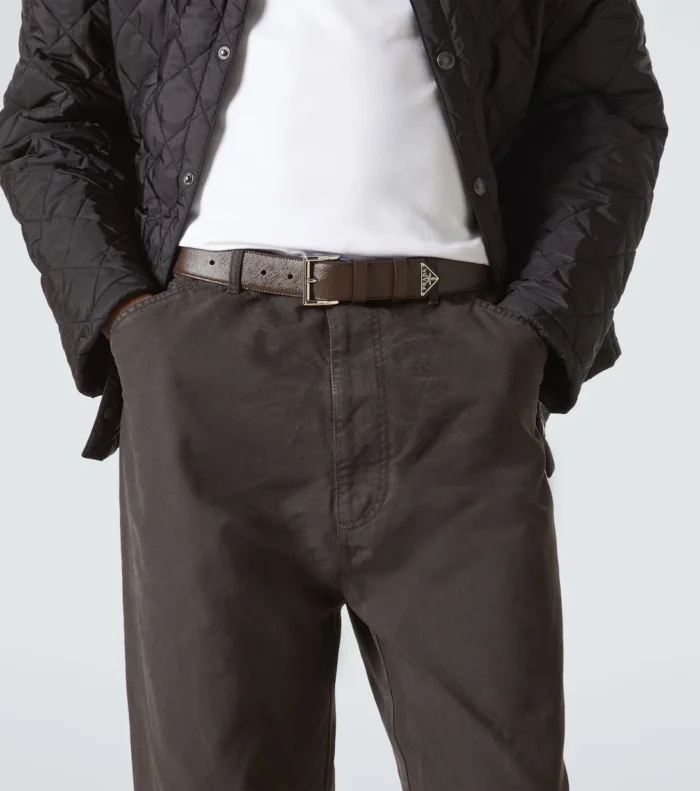 Brown Leather Belt with Silver Buckle - Image 4