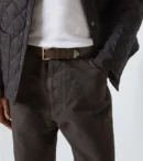 Brown Leather Belt with Silver Buckle