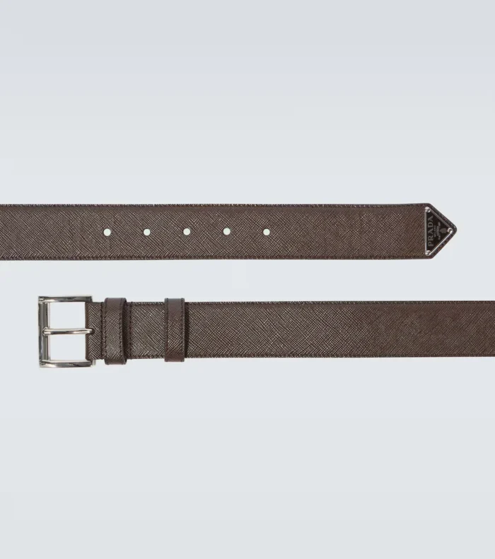 Brown Leather Belt with Silver Buckle - Image 3