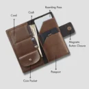 Personalized Brown Passport Holder Wallet for Travel
