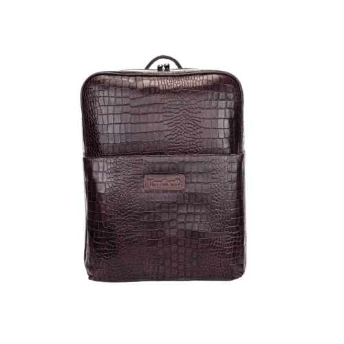 Bari Leather Backpack - Cherry